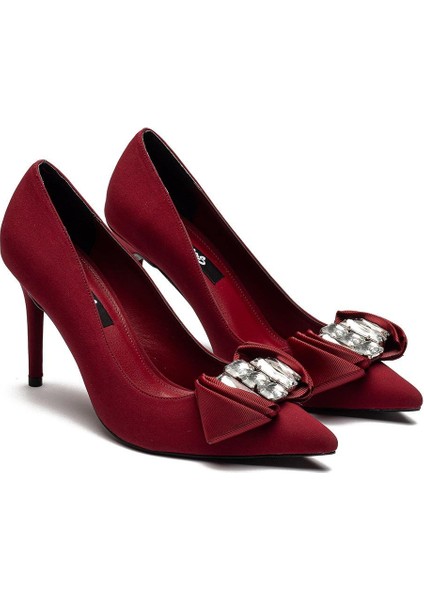 Özel Kesme Taş Tokalı Yüksek Topuklu Kadın Abiye Ayakkabı 115