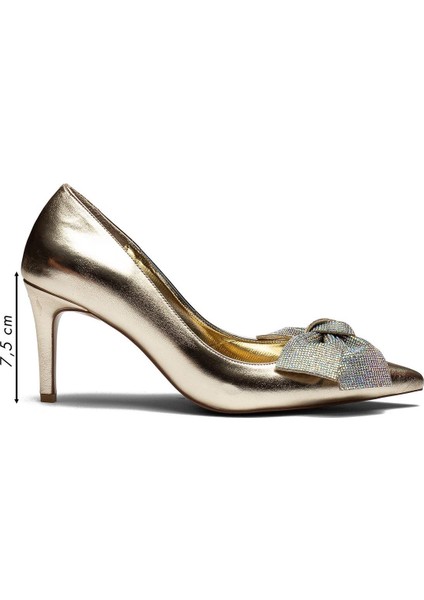 Taşlı Fiyonk Tokalı Parlak Yüzey Yüksek Topuklu Kadın Abiye Ayakkabı 3005 fiyatları