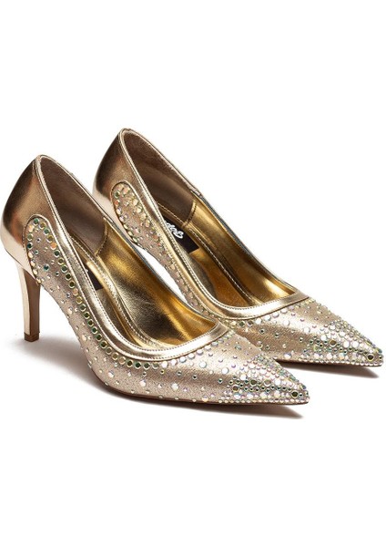 Özel Tasarım Taşlı Işleme Topuklu Kadın Abiye Ayakkabı 3025