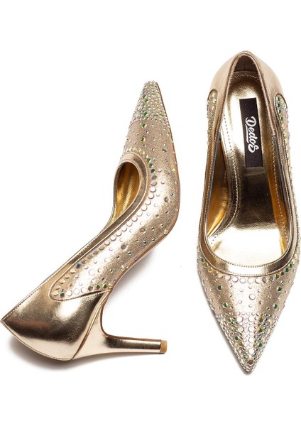 Özel Tasarım Taşlı Işleme Topuklu Kadın Abiye Ayakkabı 3025 modelleri