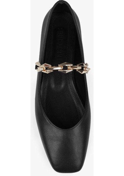 Kadın Noris Siyah Cilt Zincir Detaylı Babet fırsatları