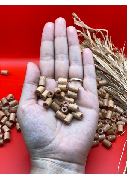 10 mm Kesme Boru Ahşap Boncuk (50 Gram 175 Adet) Delik Çapı 2 mm Makrome Tasarım Takı Bileklik fiyatları