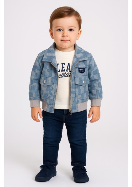 Erkek Çocuk Kot Pantolonlu Montlu Takım – 3'lü Kombin- 3606 M fiyatları