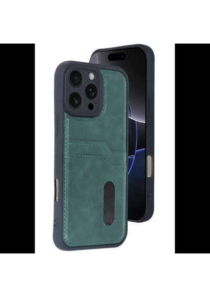 iPhone 16 Pro Max Kılıf Sara Kartvizitli Deri Kılıf