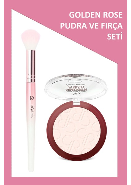 Devobis Precision Face Brush - Hassas Yüz Fırçası ve Smooth Finish Face Powder No: 201 Seti