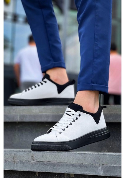 KB-X204 Kuback Beyaz Siyah Keten Siyah Yüksek Taban Günlük Erkek Spor Ayakkabı modelleri