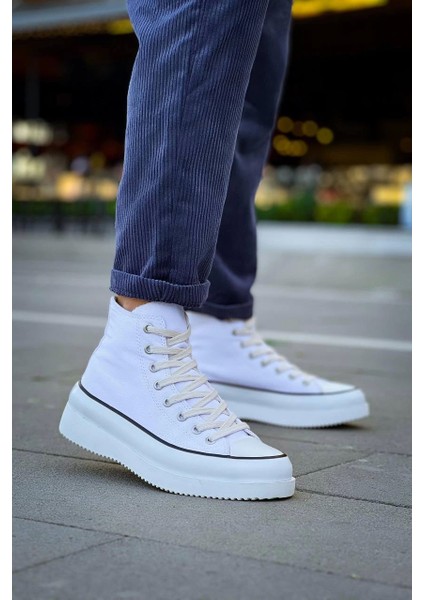 Kb-Cx-3 Kuback Uzun Beyaz Keten Beyaz Yüksek Taban Spor Ayakkabı fiyatları