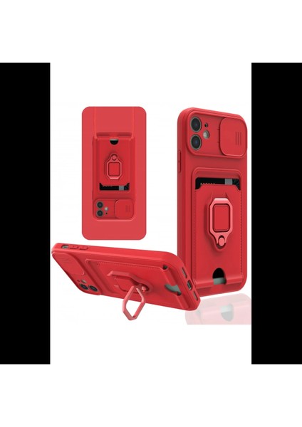 iPhone 11 Kılıf Zuma Kartvizitli Yüzüklü Silikon