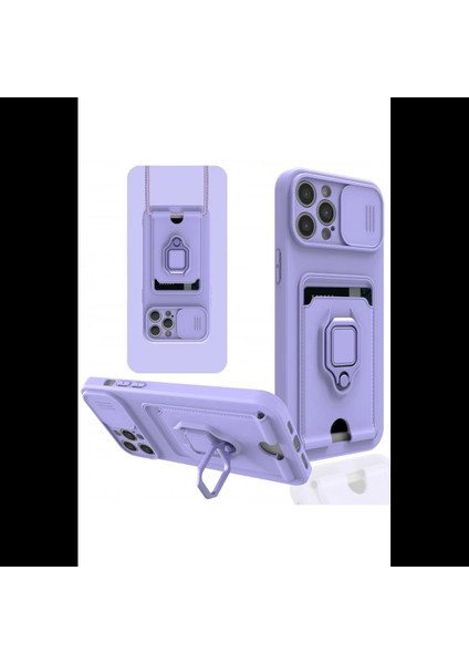 iPhone 12 Pro Max Kılıf Zuma Kartvizitli Yüzüklü Silikon