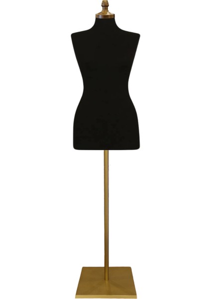 46 Beden Iğne Batabilen Terzi Mankeni Prova Mankeni Sünger Manken Gold Ayaklı Siyah Kumaş Po-01 modelleri