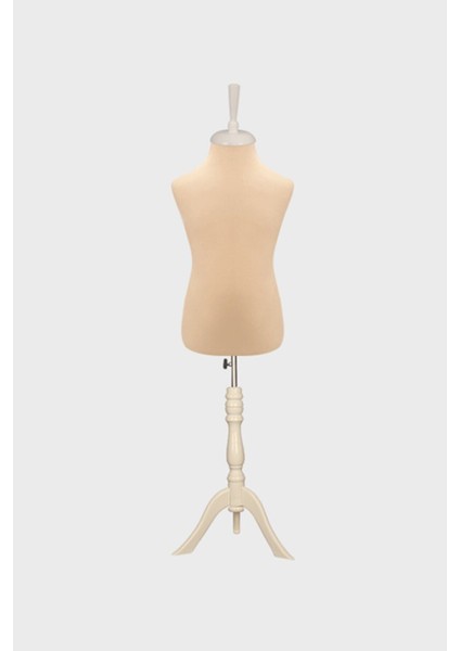 Çocuk Krem Kumaşlı Beyaz Üç Ayaklı 10 Yaş Terzi Mankeni modelleri