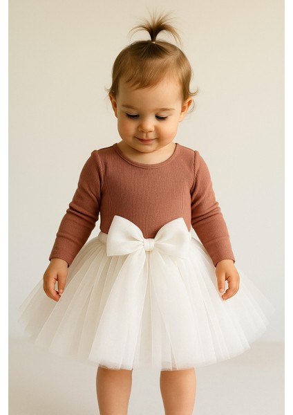 Kız Bebek Astarlı Önü Tokalı Beli Lastikli Kabarık Tütü Etek