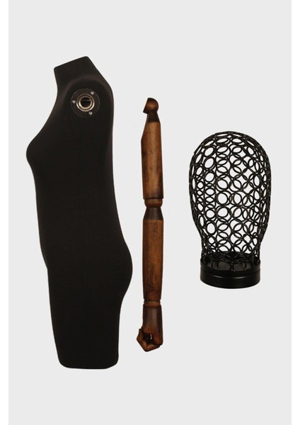 42 Beden Tel Kafalı Ahşap Kollu Pantolon Giyebilen Terzi Mankeni Vitrin Mankeni