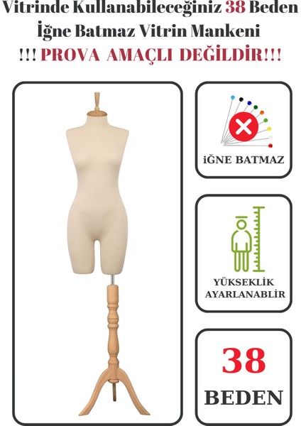 38 Beden Vitrin Amaçlı Pantolon Giyebilen Iğne Batmaz Vitrin Mankeni Terzi Mankeni