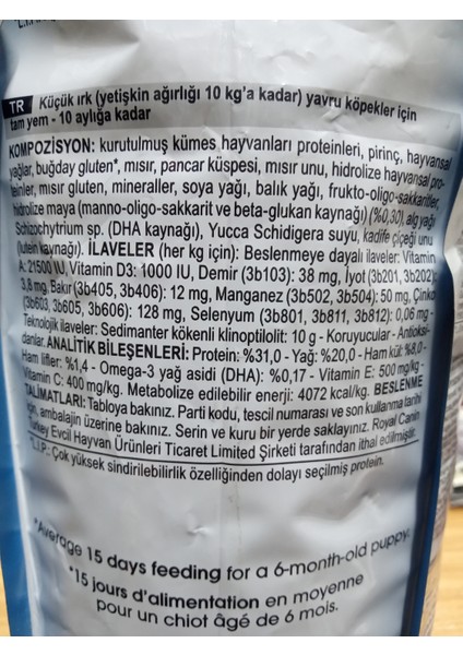 Küçük Irk Yavru Köpek Kuru Mama Kümes Hayvanlı 2 kg modelleri