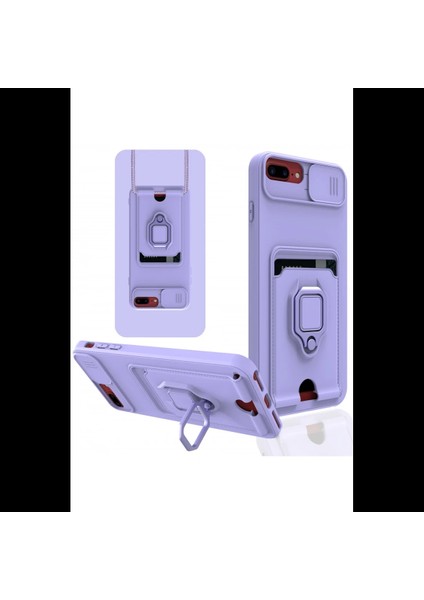 iPhone 7 Plus Kılıf Zuma Kartvizitli Yüzüklü Silikon