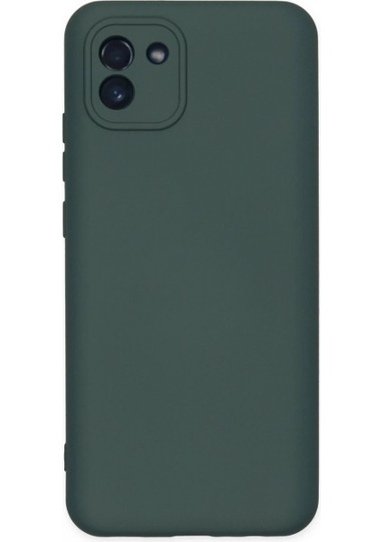 Samsung Galaxy A03 Kılıf Nano Içi Kadife Silikon - Koyu Yeşil