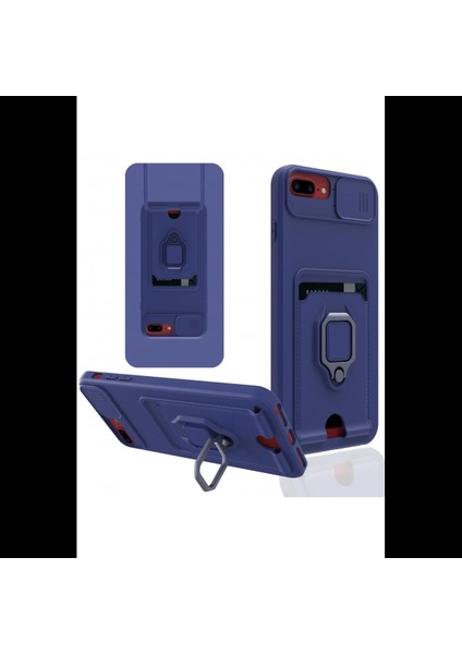 iPhone 7 Plus Kılıf Zuma Kartvizitli Yüzüklü Silikon