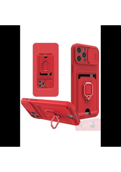 iPhone 12 Pro Kılıf Zuma Kartvizitli Yüzüklü Silikon