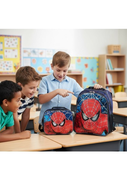 Newbag Örümcek Erkek Okul ve Beslenme(Folyolu) Çantası