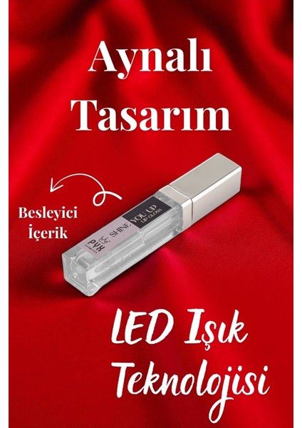 Shine You Up Lip Gloss LED Muz Aromalı Dudak Patlatıcısı- LED Işıklı Kapak - Şeffaf modelleri