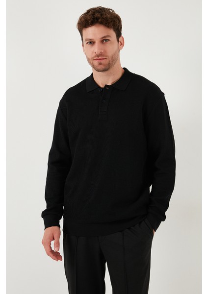 Pamuklu Regular Fit Düğmeli Polo Yaka Sweat Erkek SWEAT 5905739