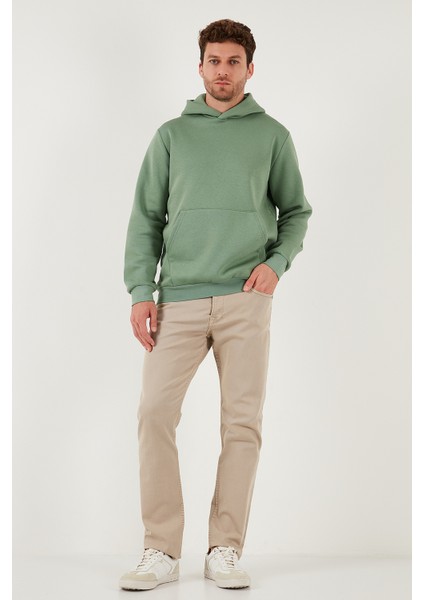 Regular Fit Kapüşonlu Kanguru Cepli İçi Tüylü Yumuşak Şardonlu Sweat Erkek SWEAT 5905281