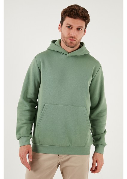 Regular Fit Kapüşonlu Kanguru Cepli İçi Tüylü Yumuşak Şardonlu Sweat Erkek SWEAT 5905281