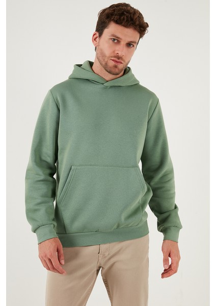 Regular Fit Kapüşonlu Kanguru Cepli İçi Tüylü Yumuşak Şardonlu Sweat Erkek SWEAT 5905281