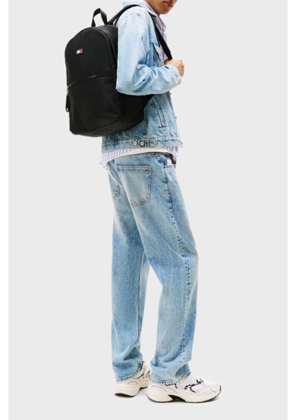 Logolu Ayarlanabilir Omuz Askılı Sırt Çantası Erkek SIRT ÇANTASI AM0AM13404 BDS