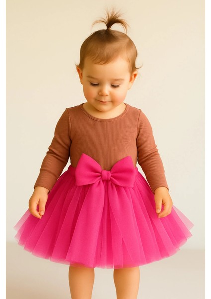 Kız Bebek Astarlı Önü Tokalı Beli Lastikli Kabarık Tütü Etek