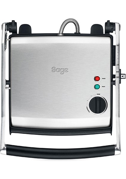 The Adjusta Grill & Press 2200 W Izgara ve Tost Makinesi – Ayarlanabilir Yükseklik, Çıkarılabilir Plaka, Fırçalanmış Paslanmaz Çelik Gri