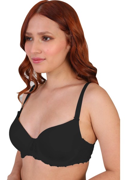 Siyah Mı 189D Pedli Dantelli Balenli Sütyen