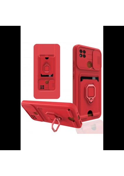 Xiaomi Redmi 9c Kılıf Zuma Kartvizitli Yüzüklü Silikon