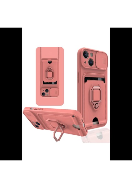 iPhone 15 Kılıf Zuma Kartvizitli Yüzüklü Silikon