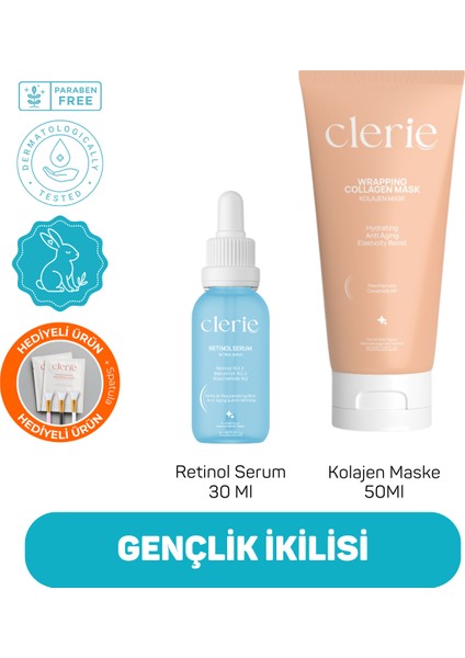 Retinol Serum & Soyulabilir Kolajen Maske Seti – Anti-Aging, Kırışıklık Giderici, Cilt Yenileyici ve Gençlik Ikilisi Cilt Bakım Seti