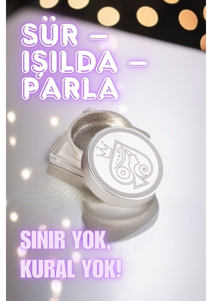 Cream Glitter Gümüş Simli Göz ve Yüz Farı - 1 modelleri