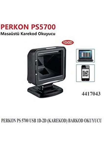 PS5700 Kablolu 2D Barkod Okuyucu Siyah Yüksek Okuma Hızı ve Stabil Performans indirimleri