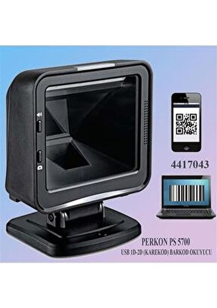 PS5700 Kablolu 2D Barkod Okuyucu Siyah Yüksek Okuma Hızı ve Stabil Performans