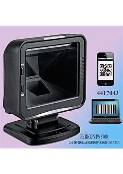PS5700 Kablolu 2D Barkod Okuyucu Siyah Yüksek Okuma Hızı ve Stabil Performans