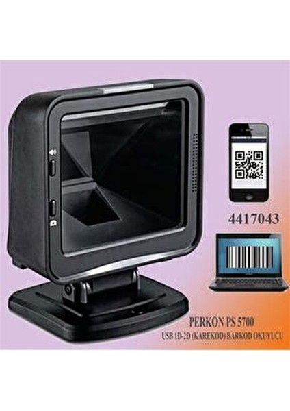 PS5700 Kablolu 2D Barkod Okuyucu Siyah Yüksek Okuma Hızı ve Stabil Performans