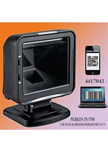 PS5700 Kablolu 2D Barkod Okuyucu Siyah Yüksek Okuma Hızı ve Stabil Performans