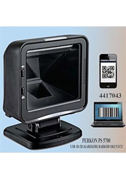 PS5700 Kablolu 2D Barkod Okuyucu Siyah Yüksek Okuma Hızı ve Stabil Performans