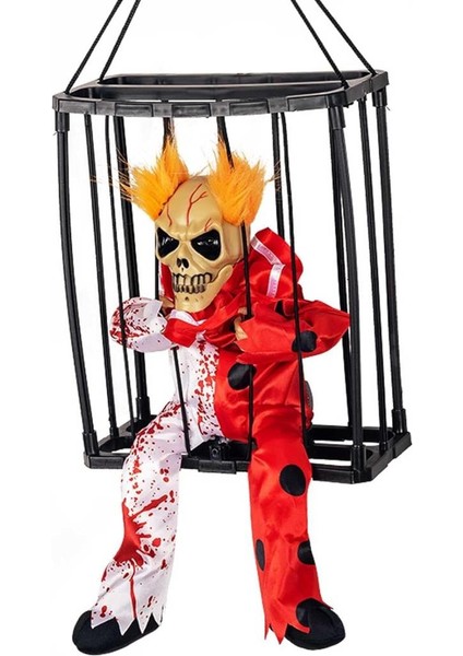 Nessiworld Hareketli Sesli Sensörlü Mahkum Joker Iskelet Dekorasyon 22X27 cm