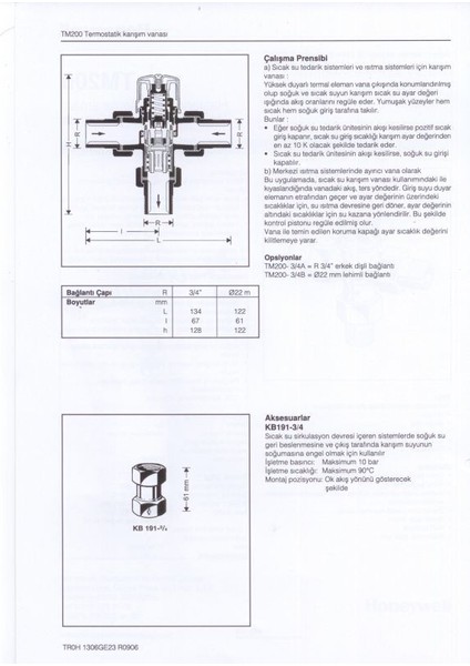 TM200 Solar-3/4e Rekorsuz Termal Karışım Vanası 3/4''
