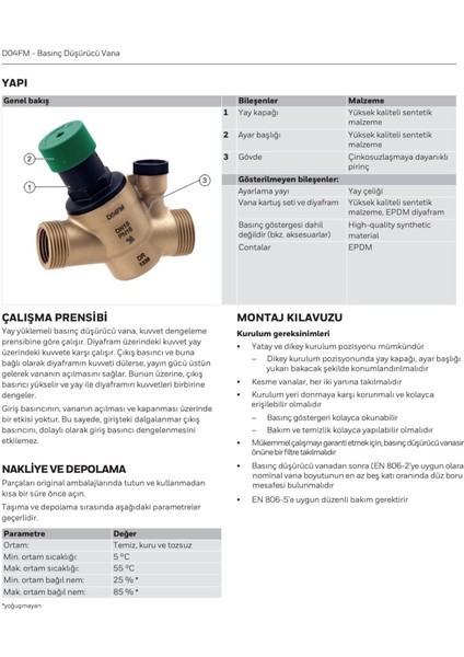D04FM-3/4A Su Basınç Düşürücü (Maks. 16 Bar) fiyatları