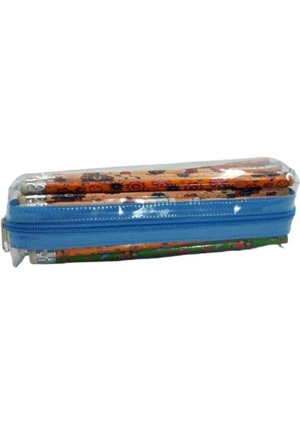 Togin Şeffaf Pvc Kalem Kutusu Mavi Fermuarlı Tek Bölmeli Standart Mavi Kalemlik fırsatları