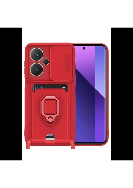 Xiaomi Redmi Note 13 Pro Plus Kılıf Zuma Kartvizitli Yüzüklü Silikon