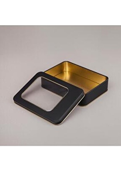 Metal Kutu Pencereli Mat Siyah 19 x 13,5 x 4,5 cm Hediye ve Şekerleme modelleri