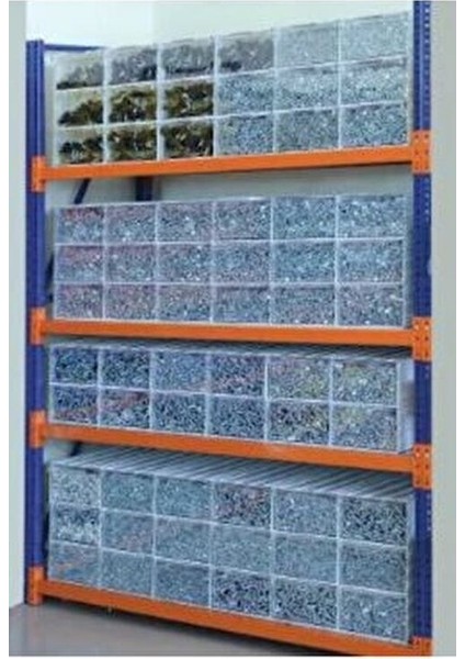 102 Plastik Çekmeceli Kutu 20 Çekmeceli Mavi Renk 7,7 x 11,7 x 3,6 cm Ölçü
